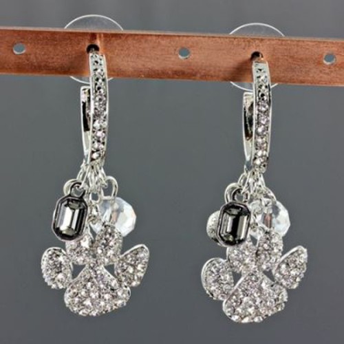 Wholesale Fashion Jewelry PAW Rhinestone Dangle Post Earring