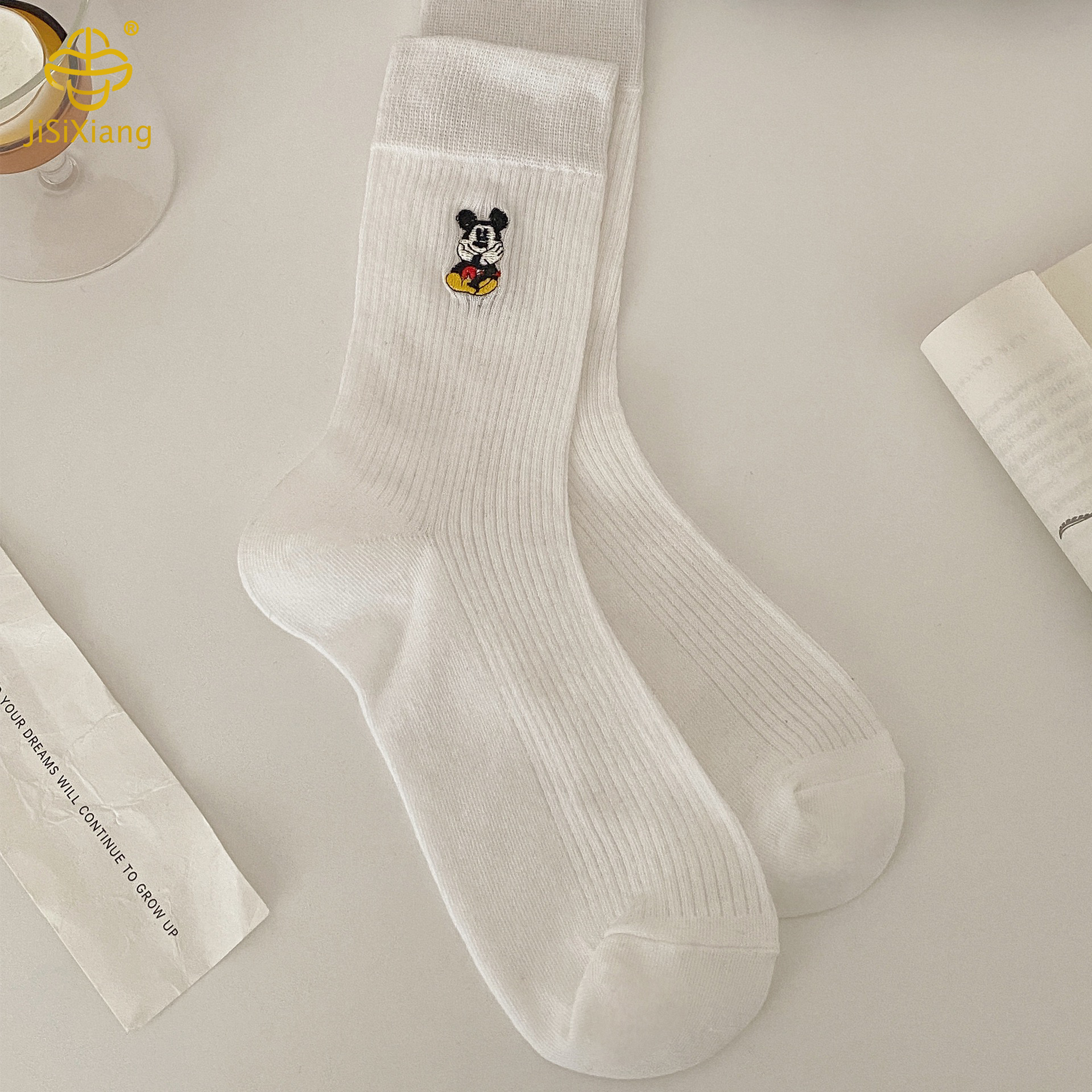 미키 만화 미드 튜브 양말 Mickey cartoon mid-tube socks