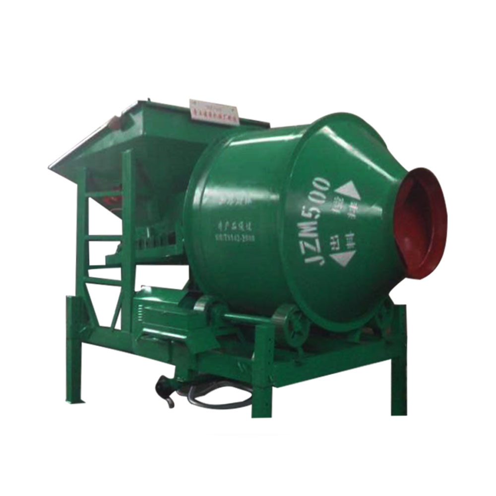 450L mobile concrete drum mixer with lifting hopper