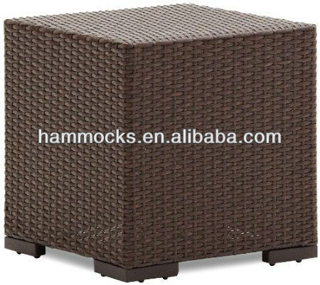 Griffen All-Weather Wicker Side Table, Dark Brown