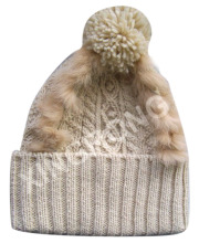 knitted hat with  angora trim,beanie,fashion hat
