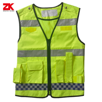 Oxford multi-functional pockets reflective warning vest