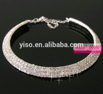 three rows fantasy diamond male choker necklace