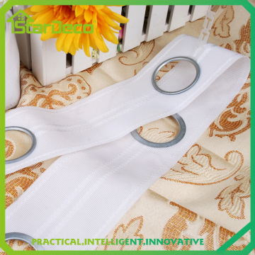 75mm polyester curtain tape with plastic eyelet, white eyelet curtain tape