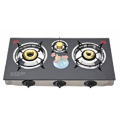 3 Burners Glass Top Gas Stove With Flower