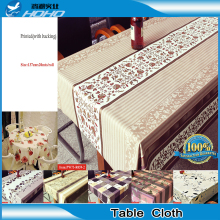 embroidery table cloth of big custom design square polyester embroidery table cloth