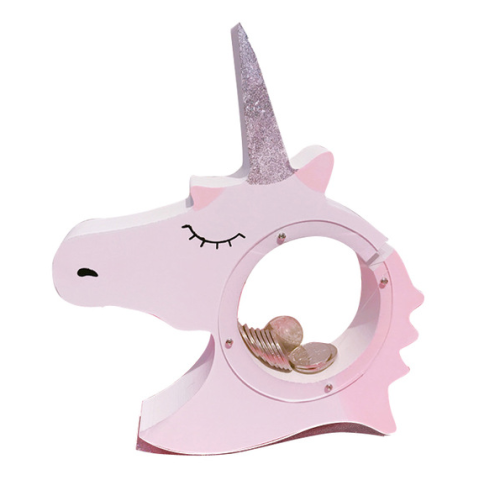 Wooden Unicorn Piggy Bank Money Coin Box