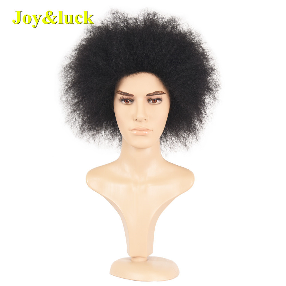 Daily or Party Male HairStyle Black 99j Color Wholesale Wigs for Men Natural Short Afro Kinky Curly Men Wigs Synthetic Hair Wigs