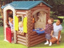 Outdoor Wooden Child Garden Cubby Play House Log Cabin