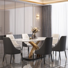 WESOME Restaurant Furniture: High Gloss Modern Dining Table, Marble Dining Table, Luxury Dining Table Set