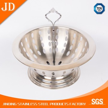 2017 Jiangmen hollow Shape Standing Metal Fruit Basket