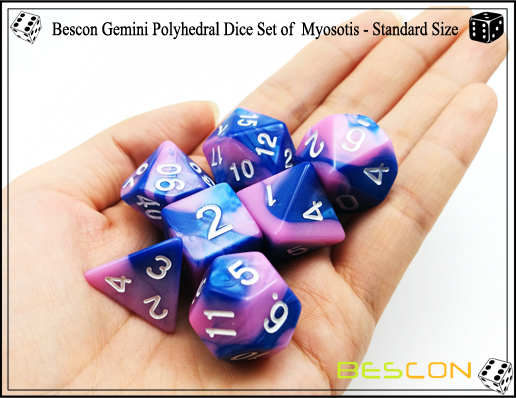 Bescon Juego de Dados Gemini de Myosotis-2 Bescon Gemini Dice Set of Myosotis-2