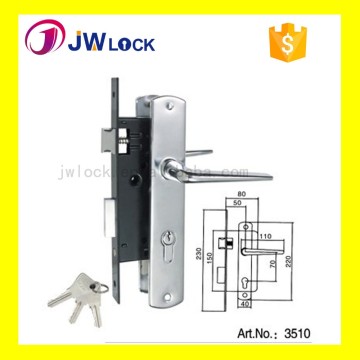 New Design Iron Plate 3510 door handle lock with 3 iron keys