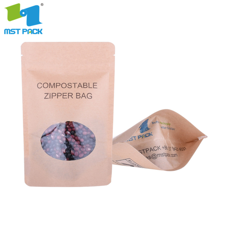 low cost paper ziplock food printing bag with window