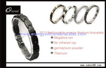 Black / White / Pink Magnetic Titanium Bracelets Can Improve Blood Circulation