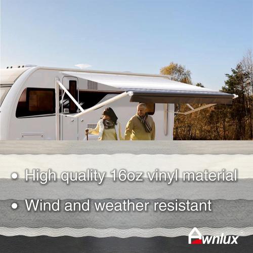 White Motorized RV Awning Full Set Assemblies