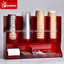 Red 4 slots coffee disposable cup holder plastic                        
                                                Quality Choice