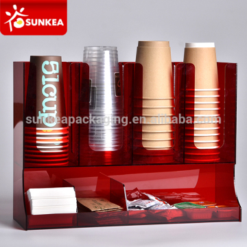 Red 4 slots coffee disposable cup holder plastic                        
                                                Quality Choice