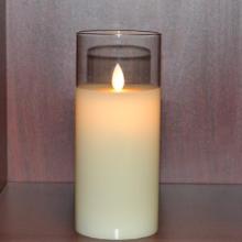 Battery Operated Flameless Moving Wick Glass Candle