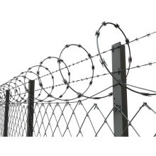Price and Details of Galvanized Barded Concertina Y-Type Security Fence with Stainless Steel Razor Barbed Wire Mesh