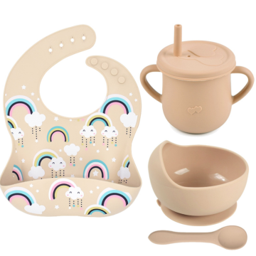 Siliconen Babyvoeding Set Bib Bowl Lepel