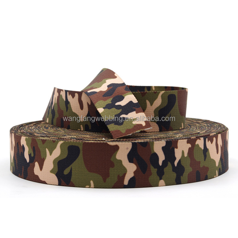 Camouflage Webbing Factory Outlet BagsHeat Transfer Webbing Tactical Belt Military Webbing Luggage Belt