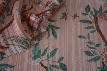 Polyester Chiffon Satin Stripe Silver Lurex Dobby Fabric