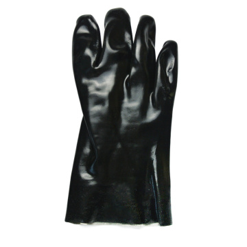 Schwarze Handschuhe PVC Glatte Finish-Interlock-Liner 12 &quot;