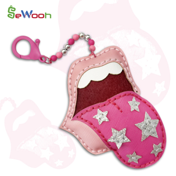 Kids DIY Art Craft PU Leather Artificial Leather Keychain