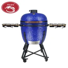 Portable Green Egg Grill Ceramic Kamado 21&rdquor; Tabletop BBQ Grill Smoker
