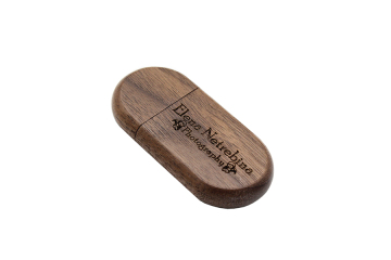 Round USB Flash Drive Wooden With Box