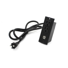 Double US Furniture Power Socket Black With USB