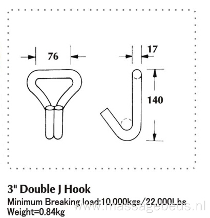 4 Inch Heavy Duty Double J Hook with 22000LBS Capacity