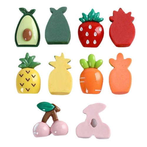 Tellement bon !!! Doux 3D fruits Flatback Cabochons avocat fraise ananas carotte cerise Slime charmes fabrication de bijoux bricolage