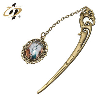 China factory wholesale antique brass wedding favor return gift metal pendant bookmark