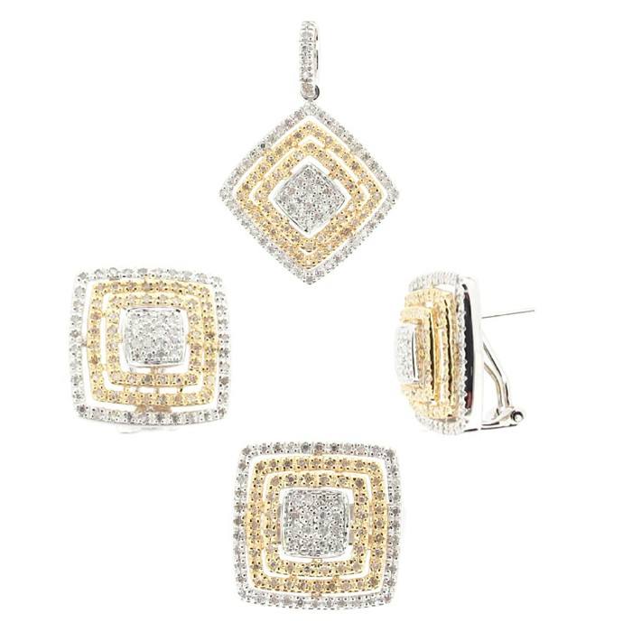 High Quality 925 Sterling Silver Bridal Jewelry Set Wholesale Fashion Pendant Earring Ring