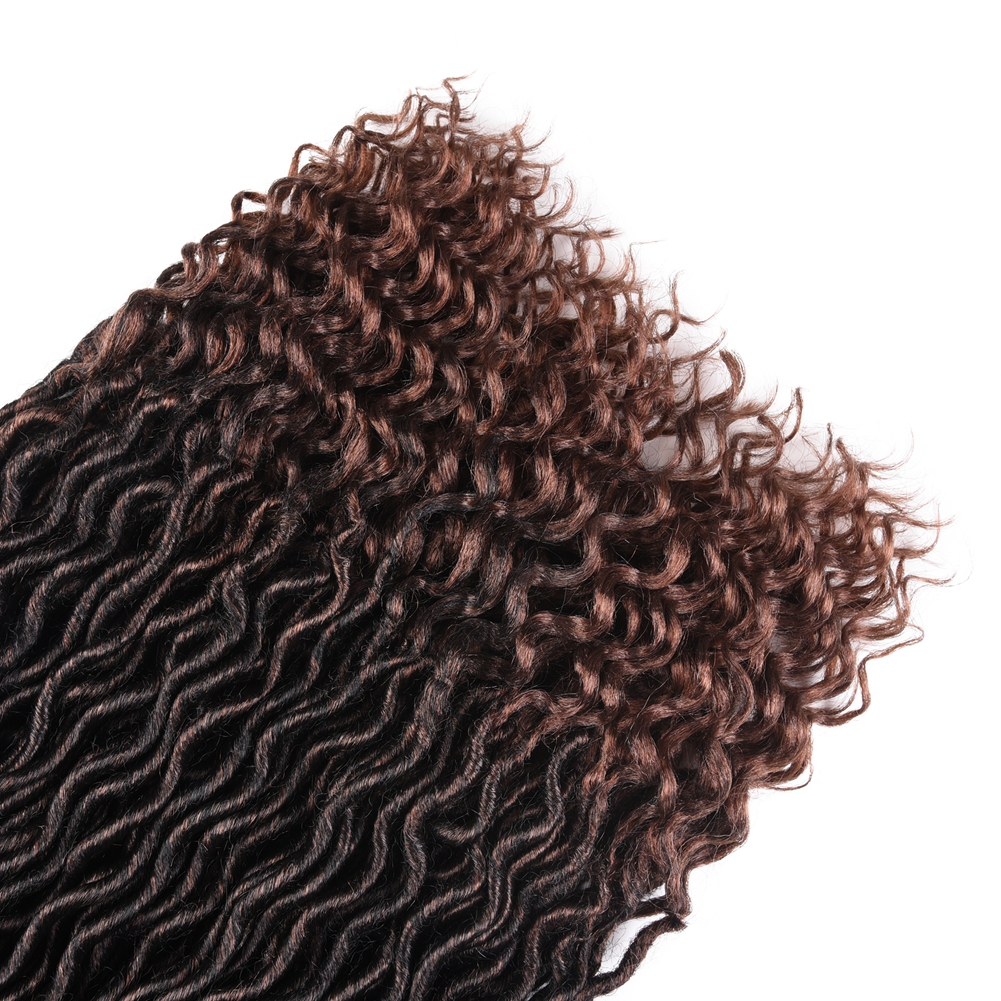 Heat Resistant Fiber Synthetic Wavy Curly End Crochet Braid Hair Goddess Faux Locs