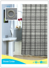 gray intensive Fashion Shower Curtain 100%Poly Waterproof hookless Shower Curtain