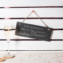 Laser-Cut 25x10 cm Sign Hanging Advertising Board - Slate Hanging Boards