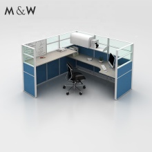 L-Shape Wood Partition Modular Cubicle Office Furniture