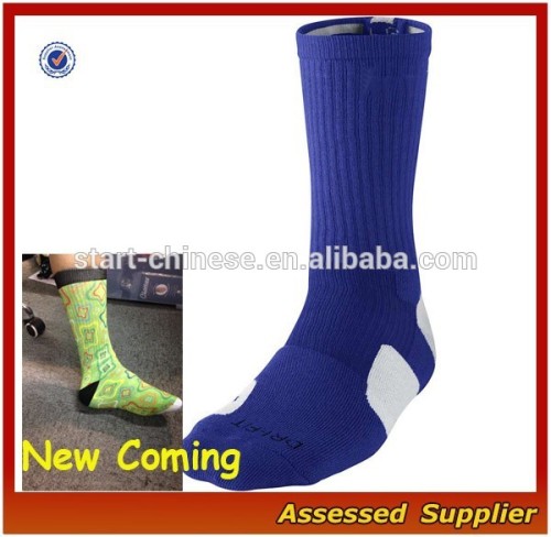 New Wholesale Custom Men's Elite Basketball Crew Sport Print Sublimated Socks Shell-001