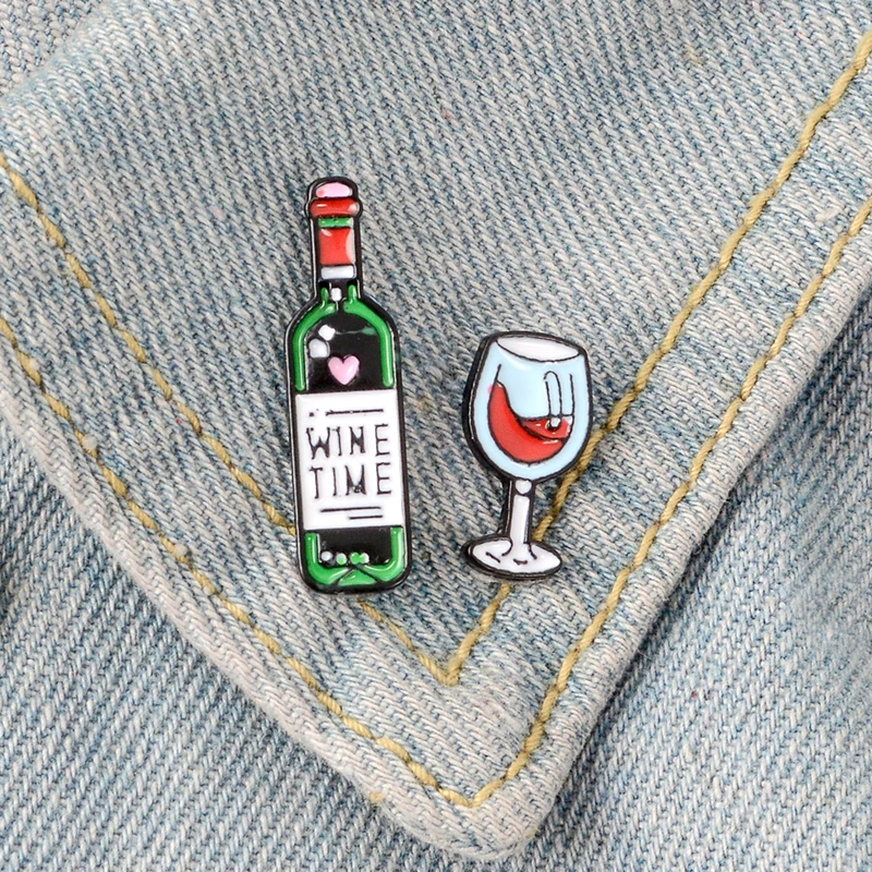 wine metal pin