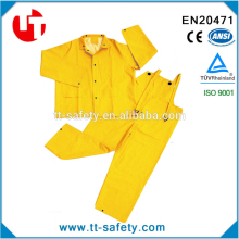 adult rainsuit waterproof yellow PVC raincoat