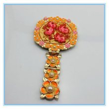 Wholesale Chinese Antique Ornate Fretwork handle Mirrors /gold decorative mirrors/vintage folding carry-on makeup
