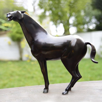 Large garden outdoor bronze horse sculpture stallion