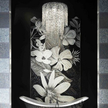 Luxurious Mosaic Tiles silver bathroom