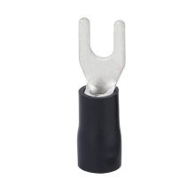 Black PVC Cable Brass Insulated Swageless Welded Fork Terminal Connectors