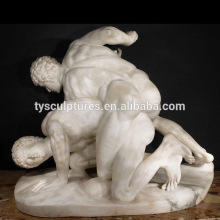 Sexy modern stone human statue male nude sculpture two nude men fighting