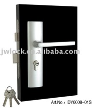 Aluminium DY6008-01S Lever Door Handle Lock Set