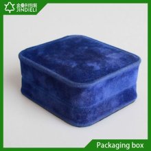 Blue velvet ring box for packaging